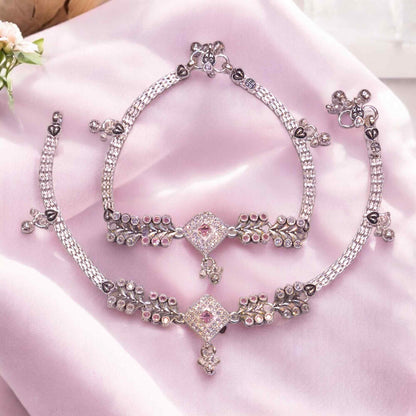 Oxidised silver payal - jauhari jewellers