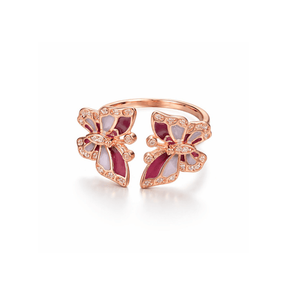 Rose Gold CZ Butterfly Ring | 925 Sterling Silver