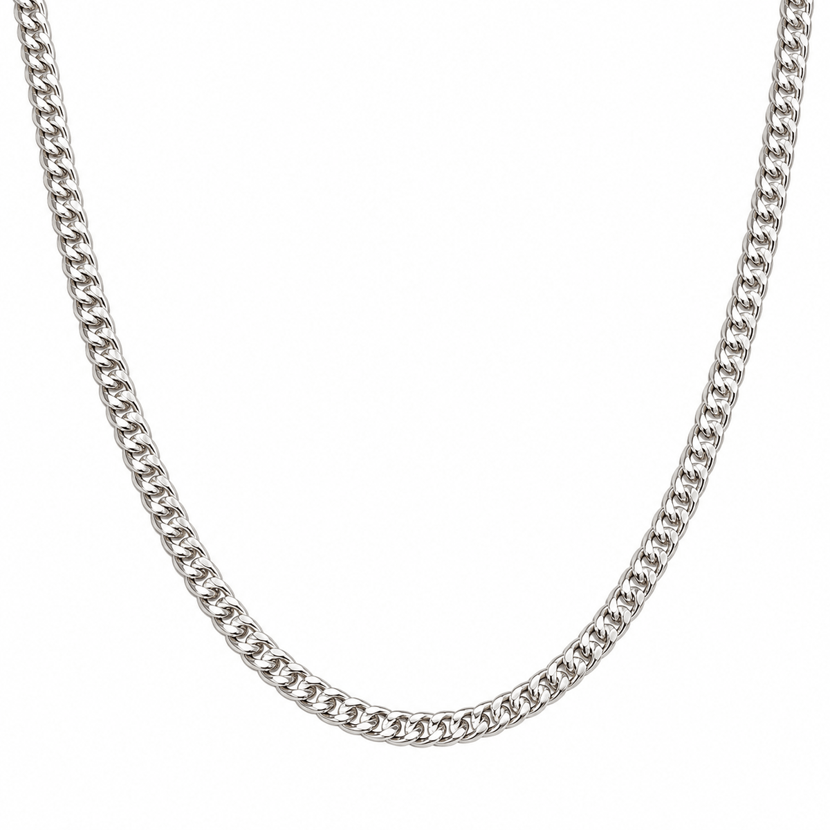 Silver curb chain for men