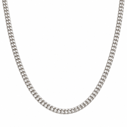 Silver curb chain for men