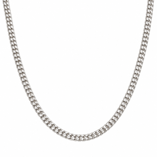 Silver curb chain for men