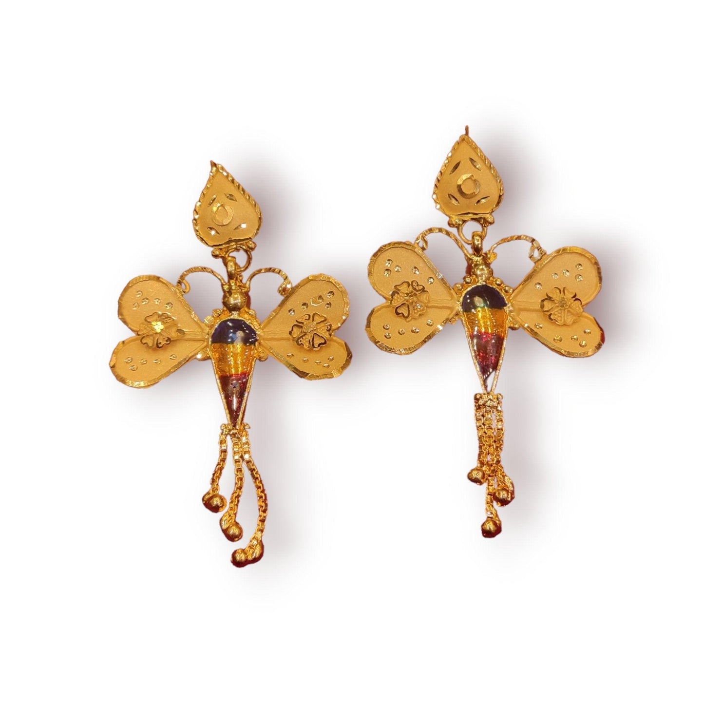 One Gram Gold ButterFly Earrings - Jauhari Jewellers