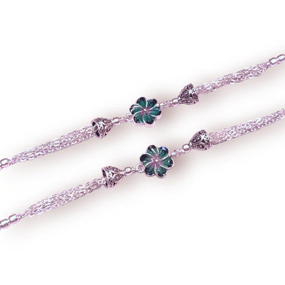 Flower payal silver
